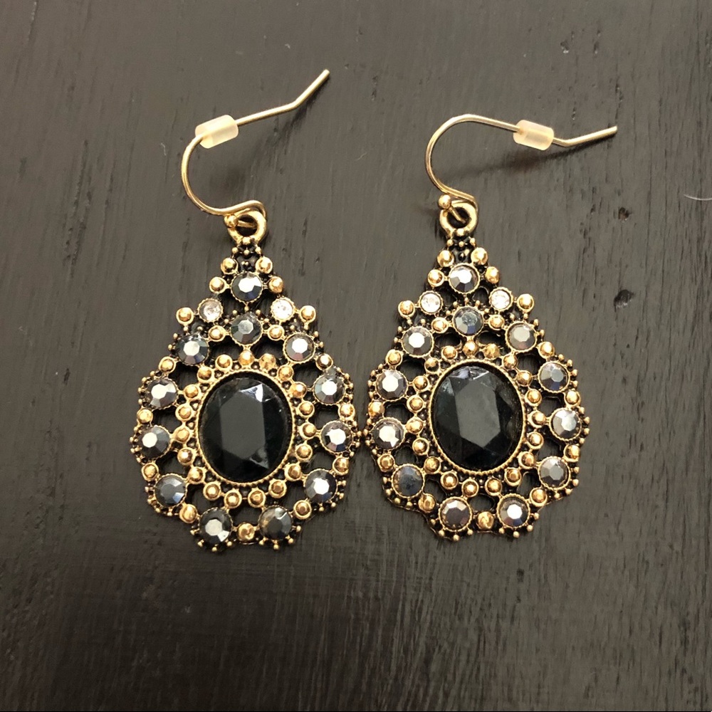 Black and gold earrings
